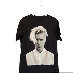Justin Bieber Purpose Tour Merchandise Black Graphic Band T-shirt size Large